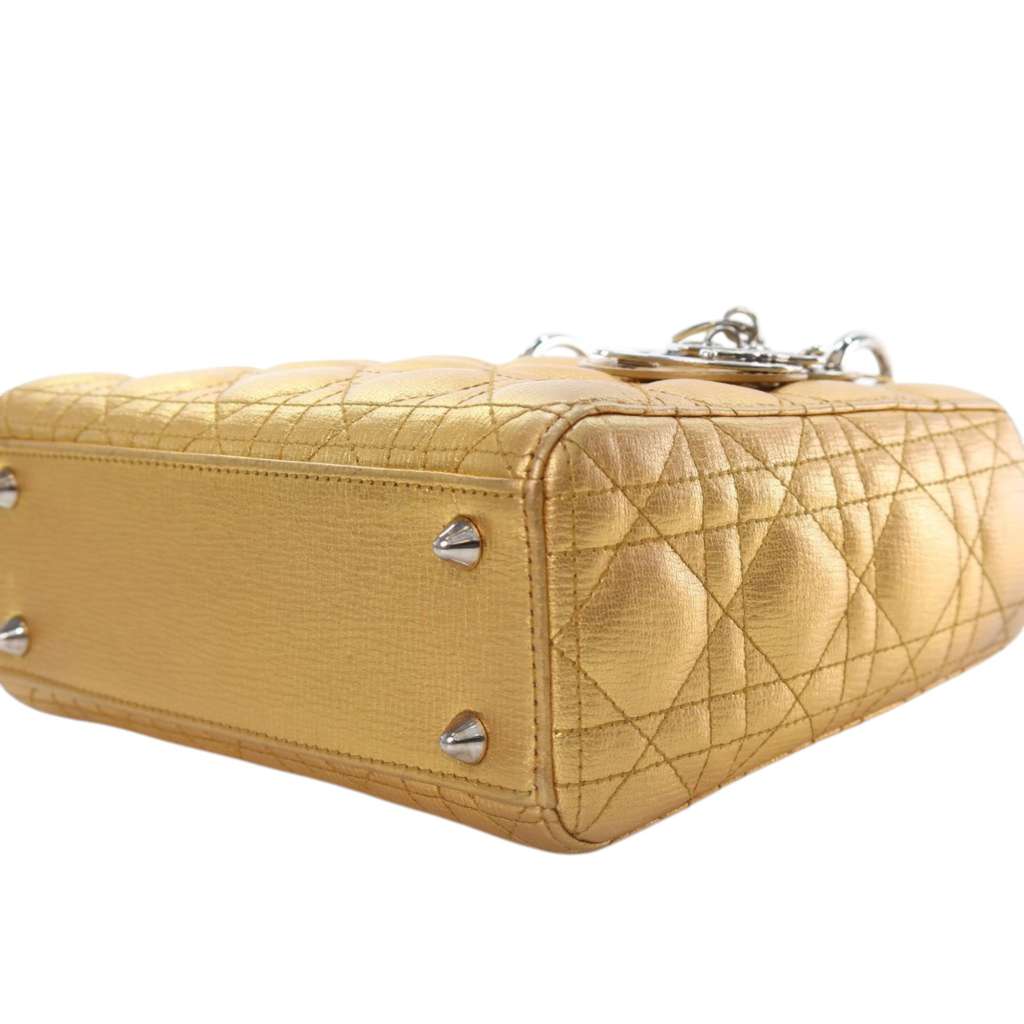 Dior Small Metallic Grained Calfskin Cannage My ABCDior Lady Dior - Image 10