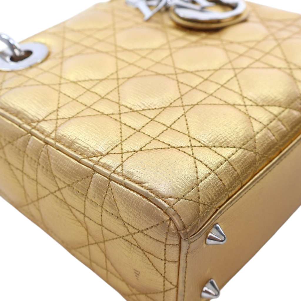 Dior Small Metallic Grained Calfskin Cannage My ABCDior Lady Dior - Image 11