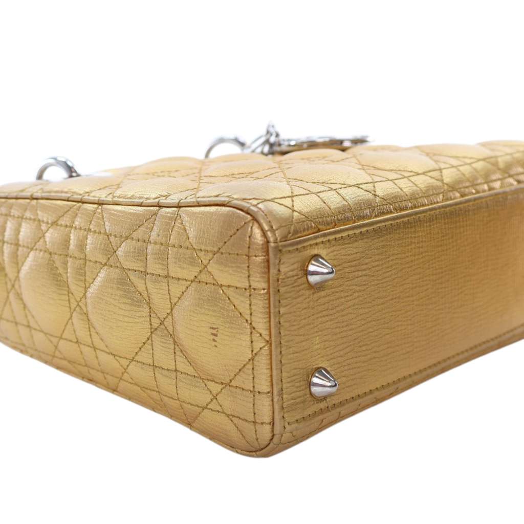 Dior Small Metallic Grained Calfskin Cannage My ABCDior Lady Dior - Image 12