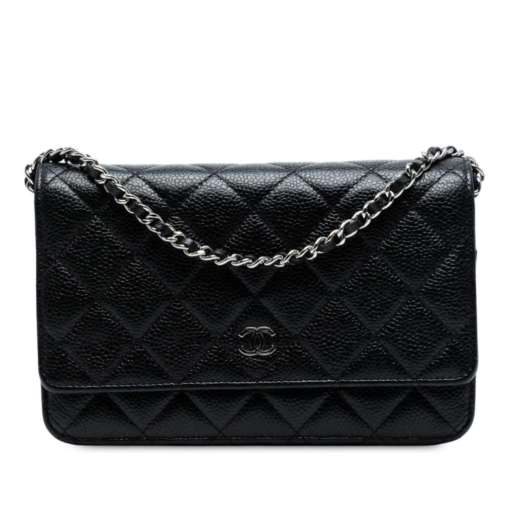 Chanel CC Quilted Caviar Wallet on Chain