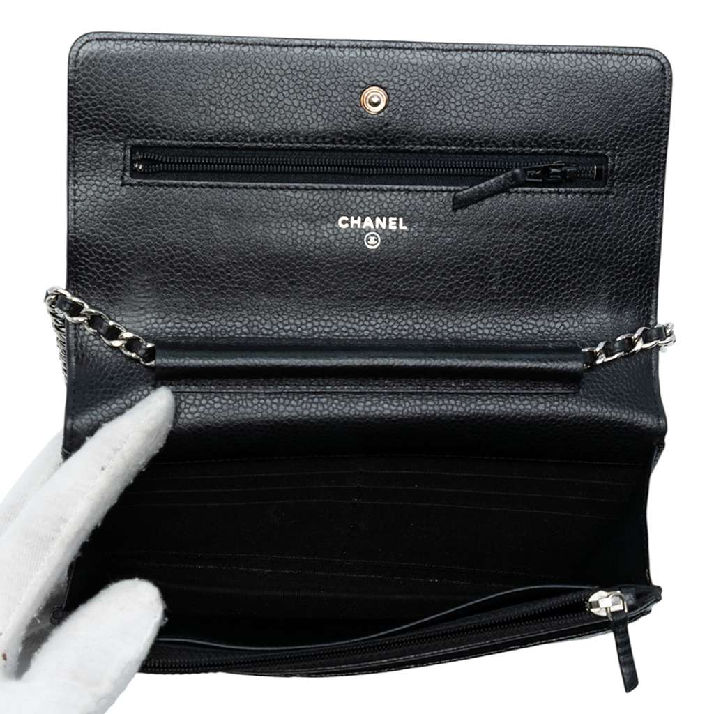 Chanel CC Quilted Caviar Wallet on Chain - 4