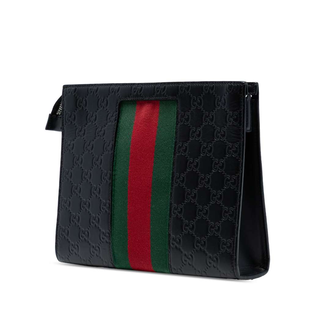 Gucci Guccissima Web Clutch - Back view