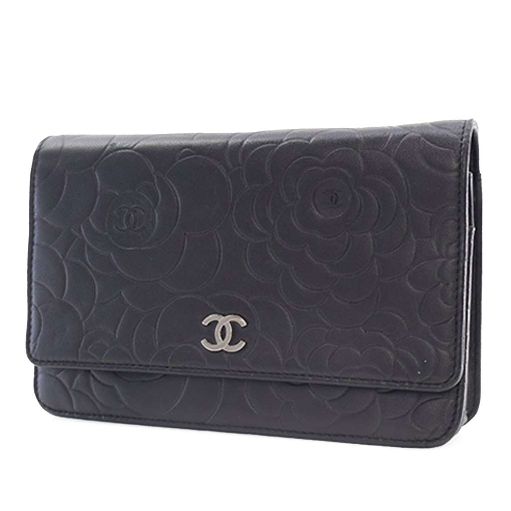Chanel CC Embossed Lambskin Camellia Wallet On Chain - Image 6