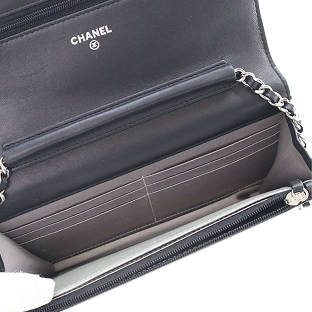 Chanel CC Embossed Lambskin Camellia Wallet On Chain - Image 12