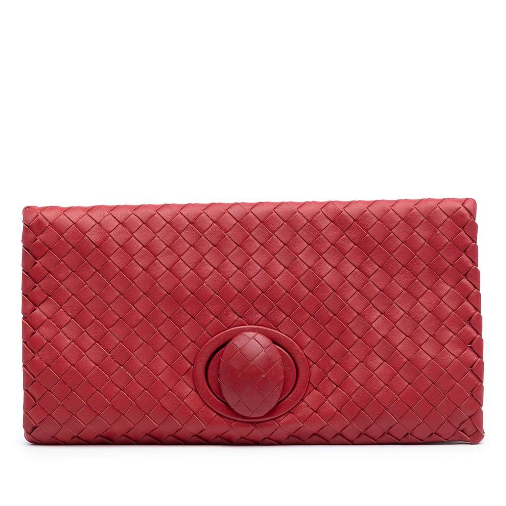 Bottega Veneta Nappa Intrecciato Turn Lock Clutch