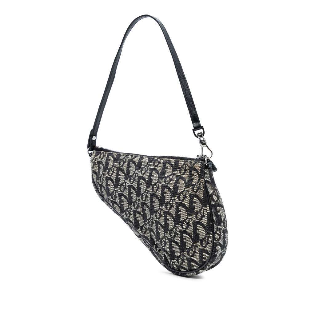 Dior Mini Diorissimo Canvas Saddle Pochette - Back view