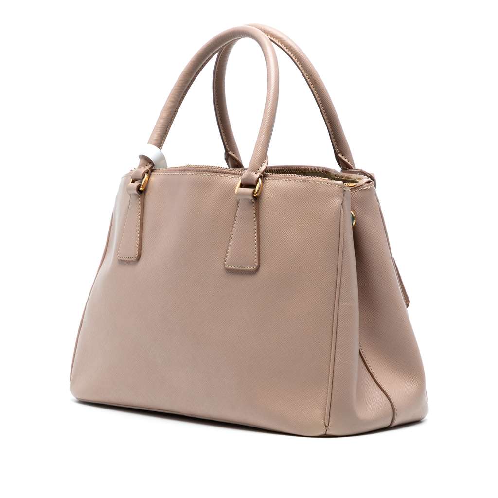 Prada Small Saffiano Lux Galleria Double Zip Satchel - Back view