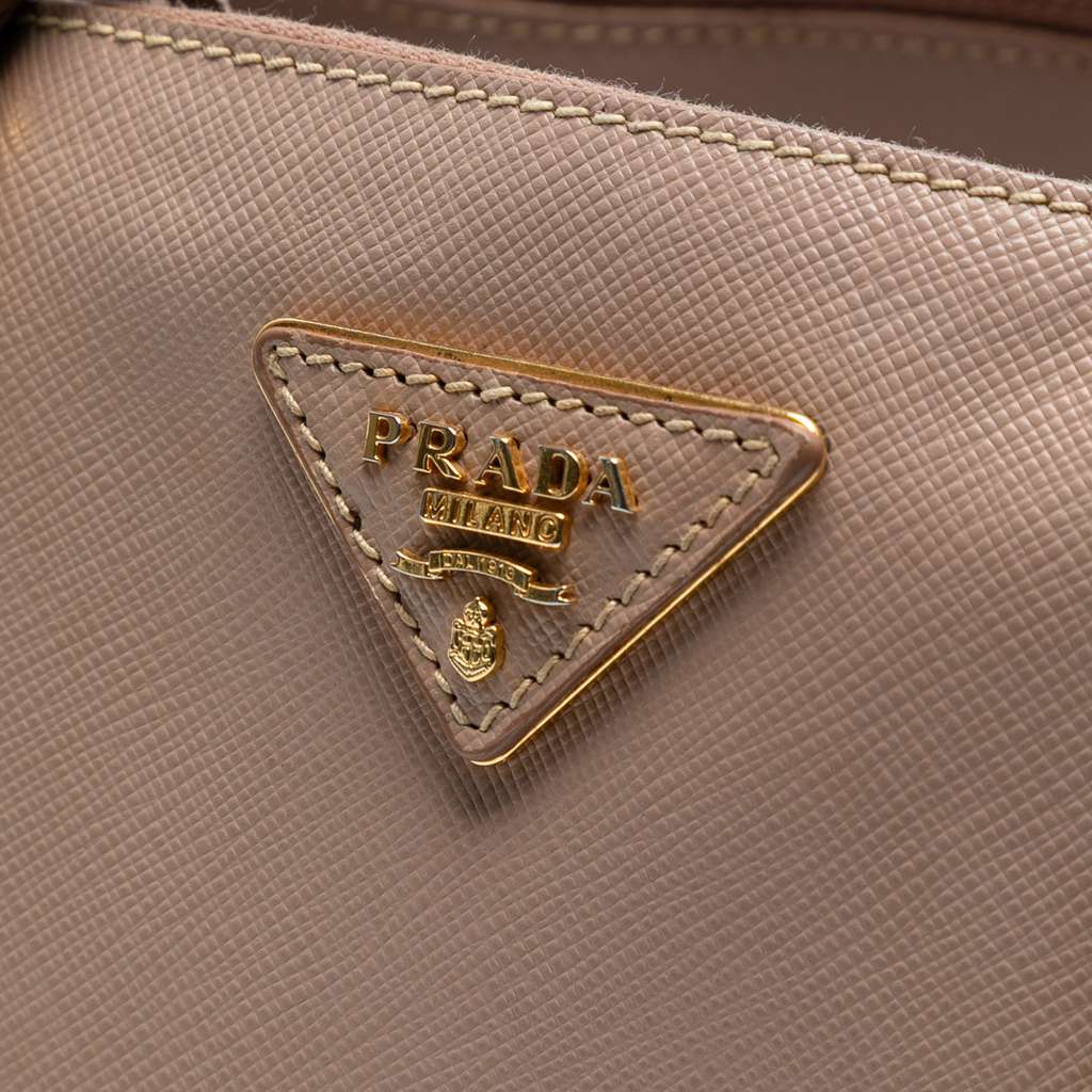 Prada Small Saffiano Lux Galleria Double Zip Satchel - Side view