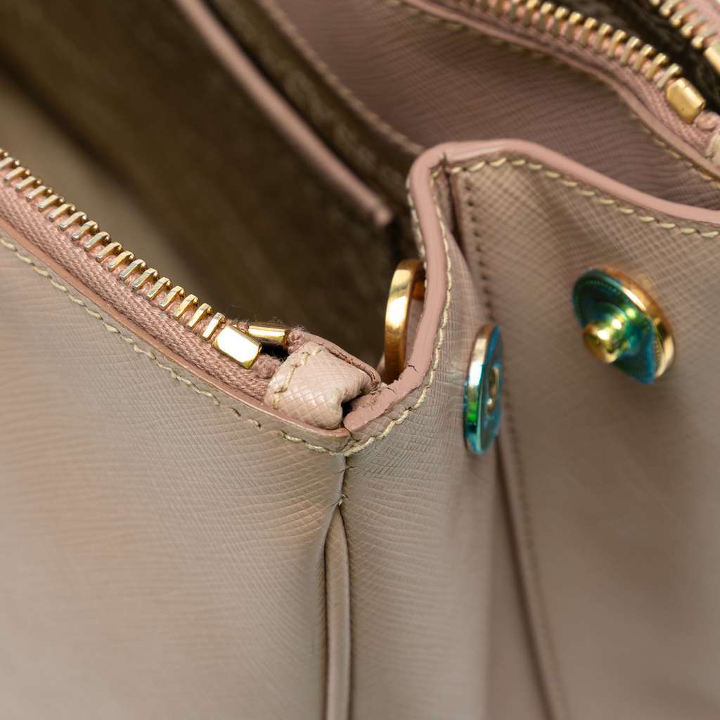 Prada Small Saffiano Lux Galleria Double Zip Satchel - Detail 1