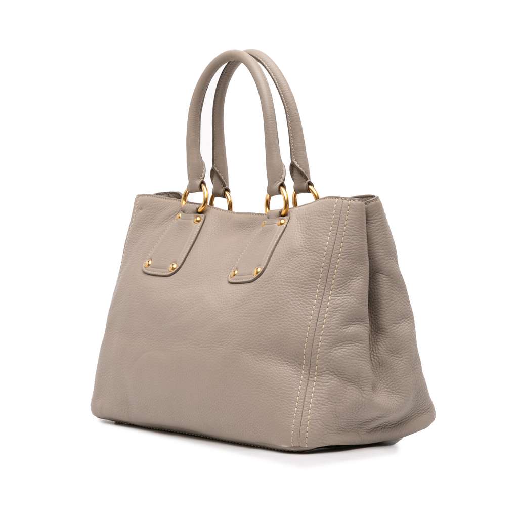 Prada Vitello Daino Open Convertible Tote - Back view