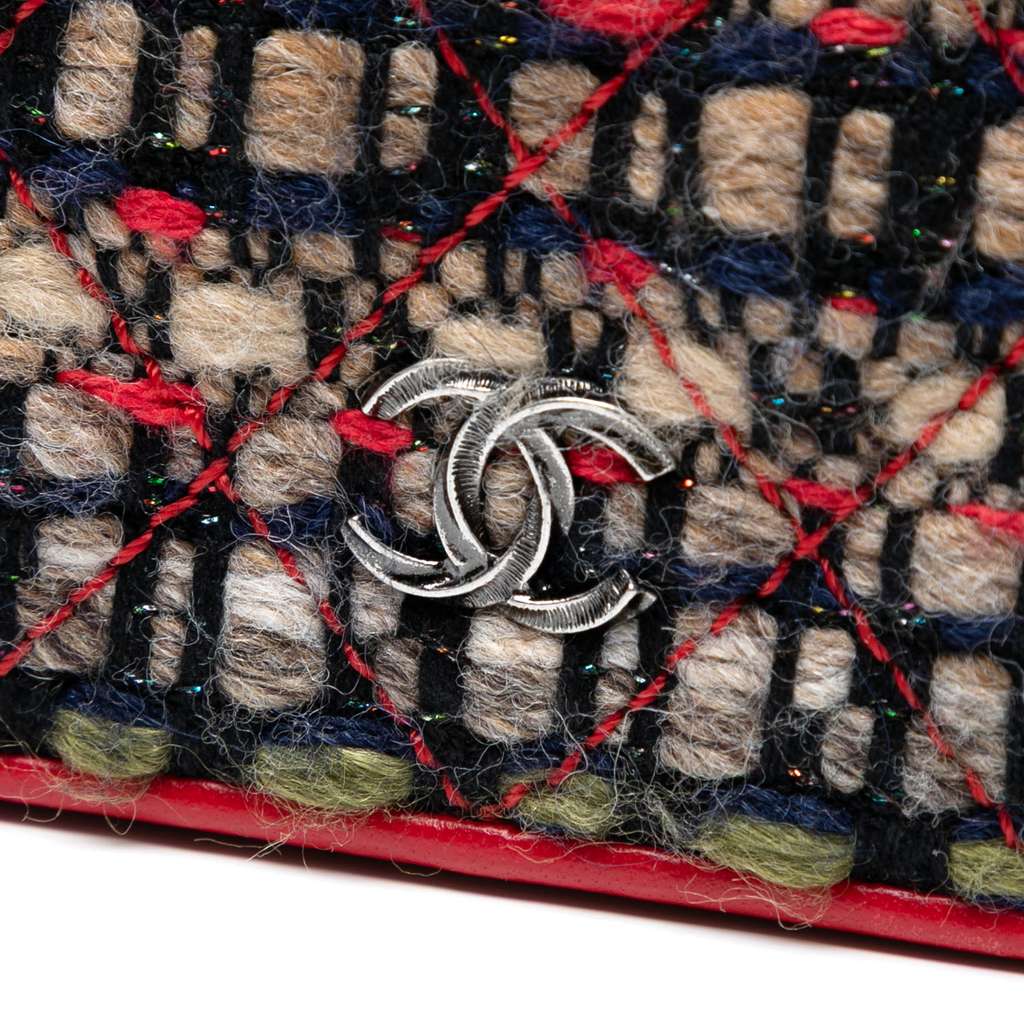 Chanel CC Quilted Tweed Wallet On Chain - Side view