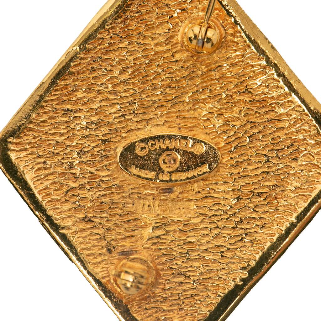 Chanel Gold Plated  Coco Mark Diamond Brooch - Image 6