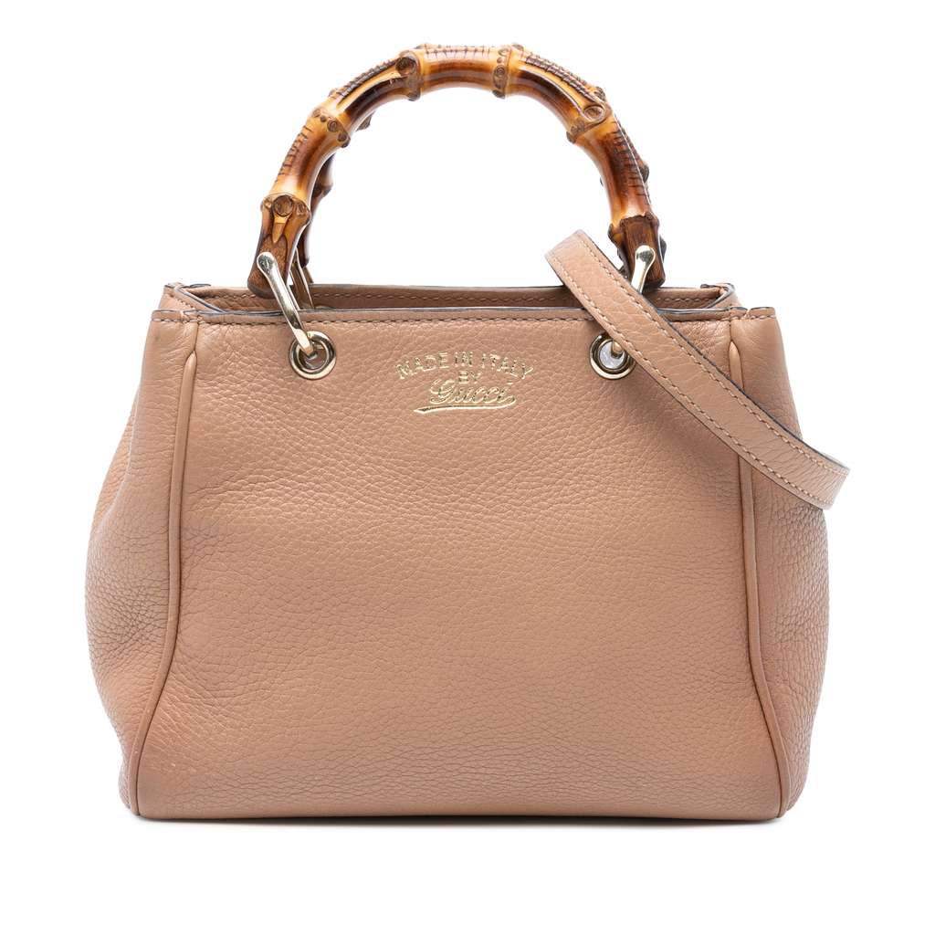 Gucci Mini Calfskin Bamboo Shopper Satchel