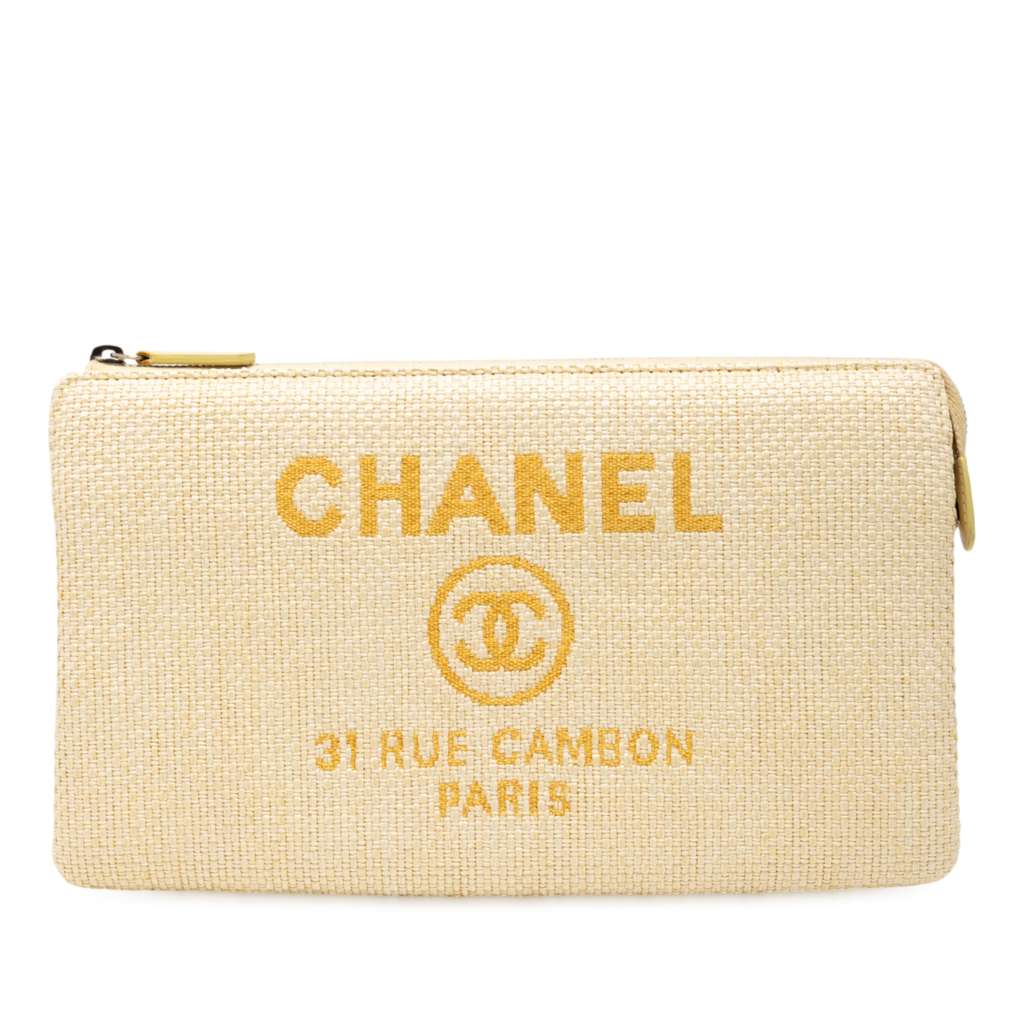 Chanel Medium Raffia Deauville O Case Clutch