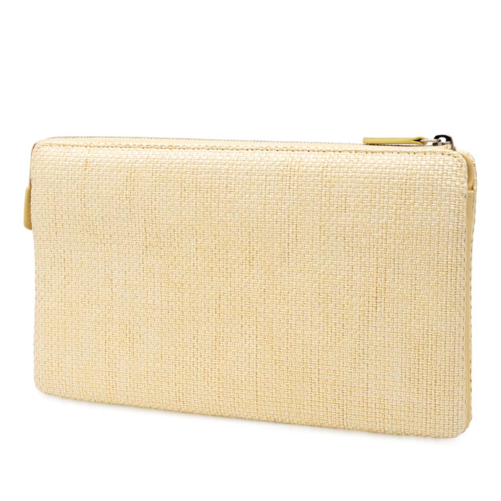 Chanel Medium Raffia Deauville O Case Clutch - Back view