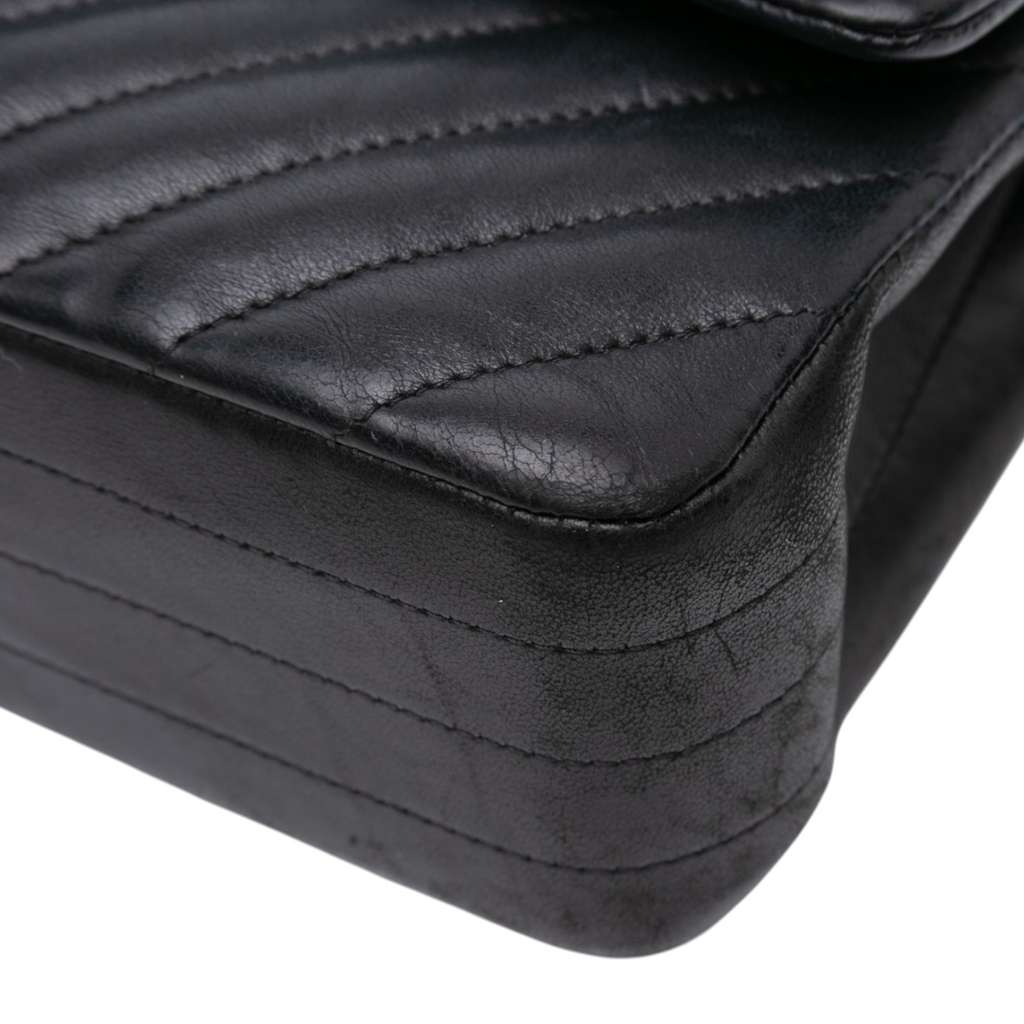 Chanel Medium Classic Chevron Lambskin Double Flap - Image 11