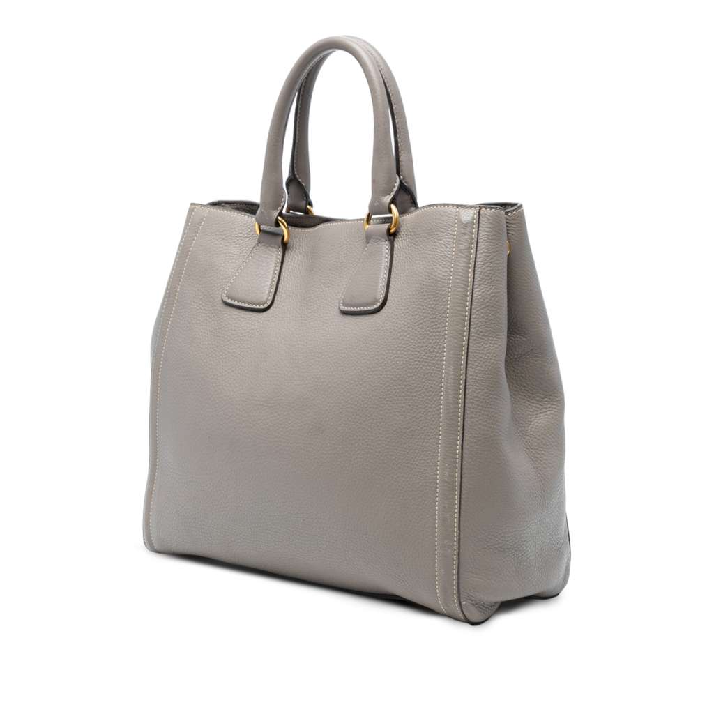 Prada Vitello Daino Open Convertible Tote - Back view