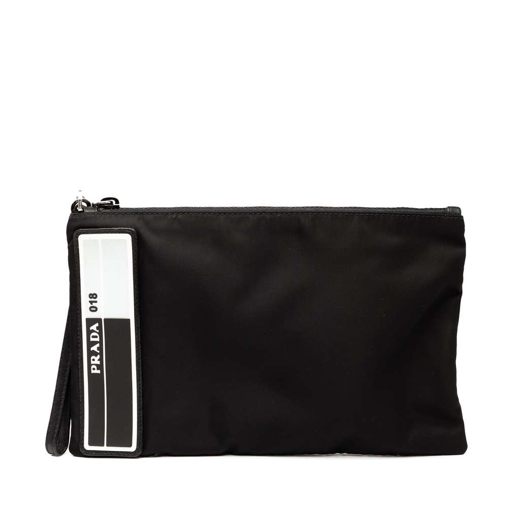 Prada Tessuto Logo Clutch