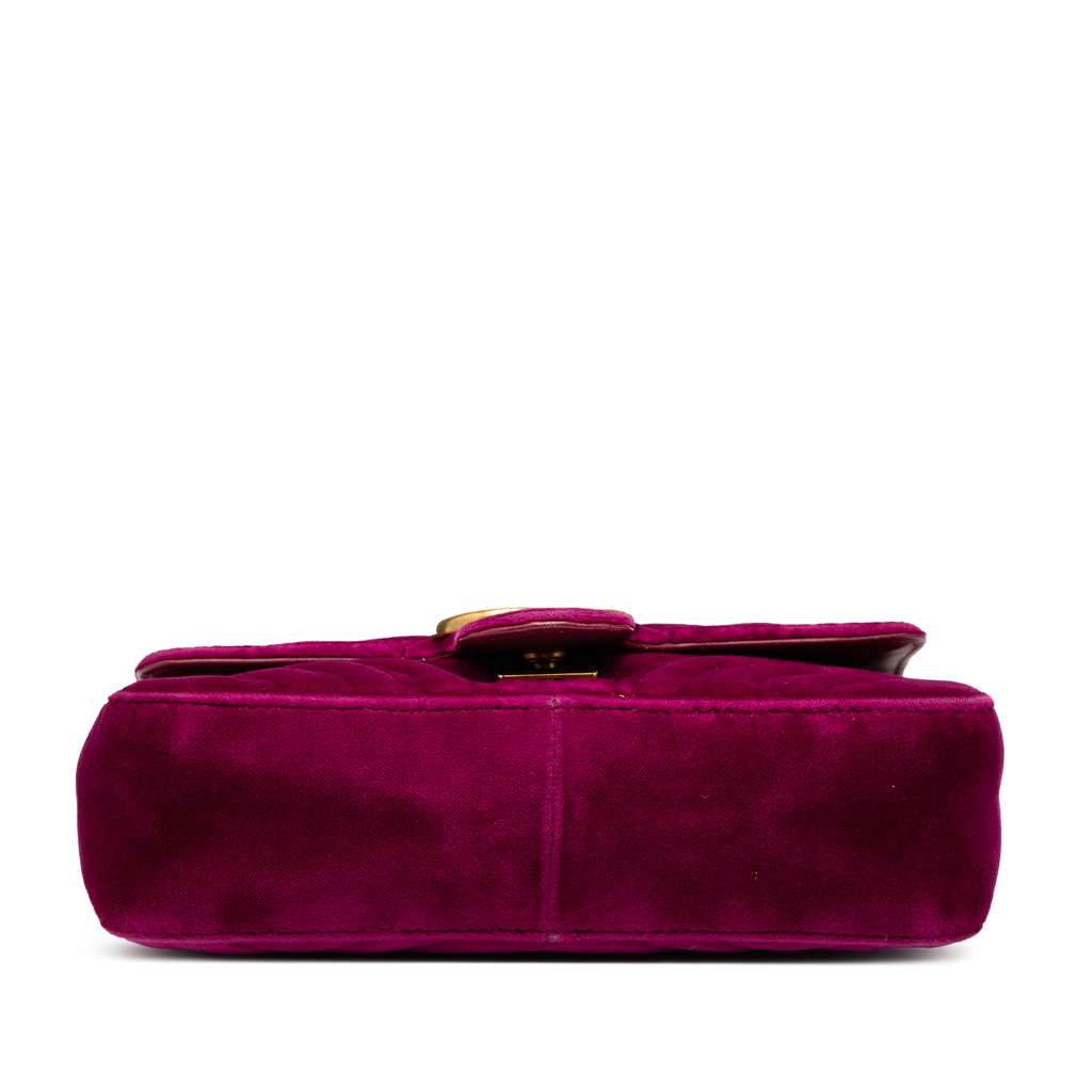 Gucci Small GG Marmont Matelasse Velvet Shoulder Bag - Image 6