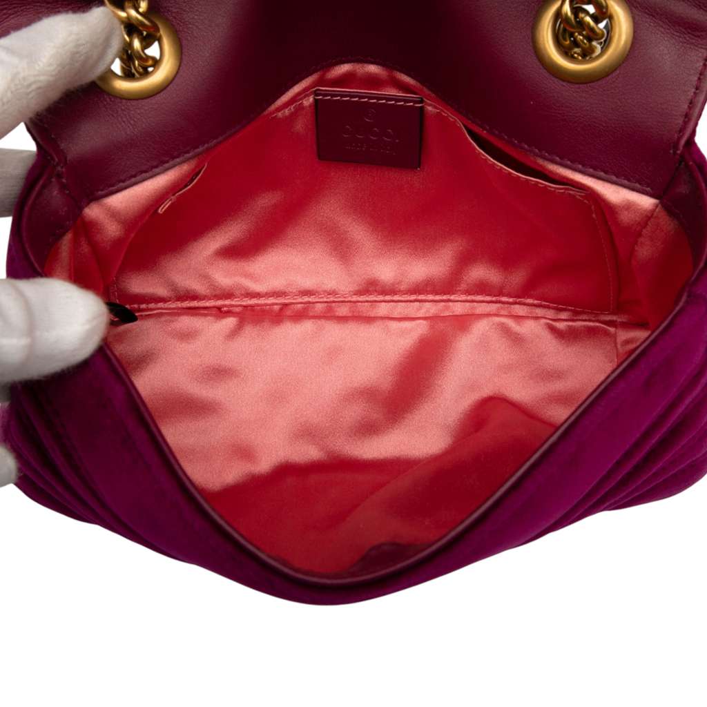 Gucci Small GG Marmont Matelasse Velvet Shoulder Bag - 4
