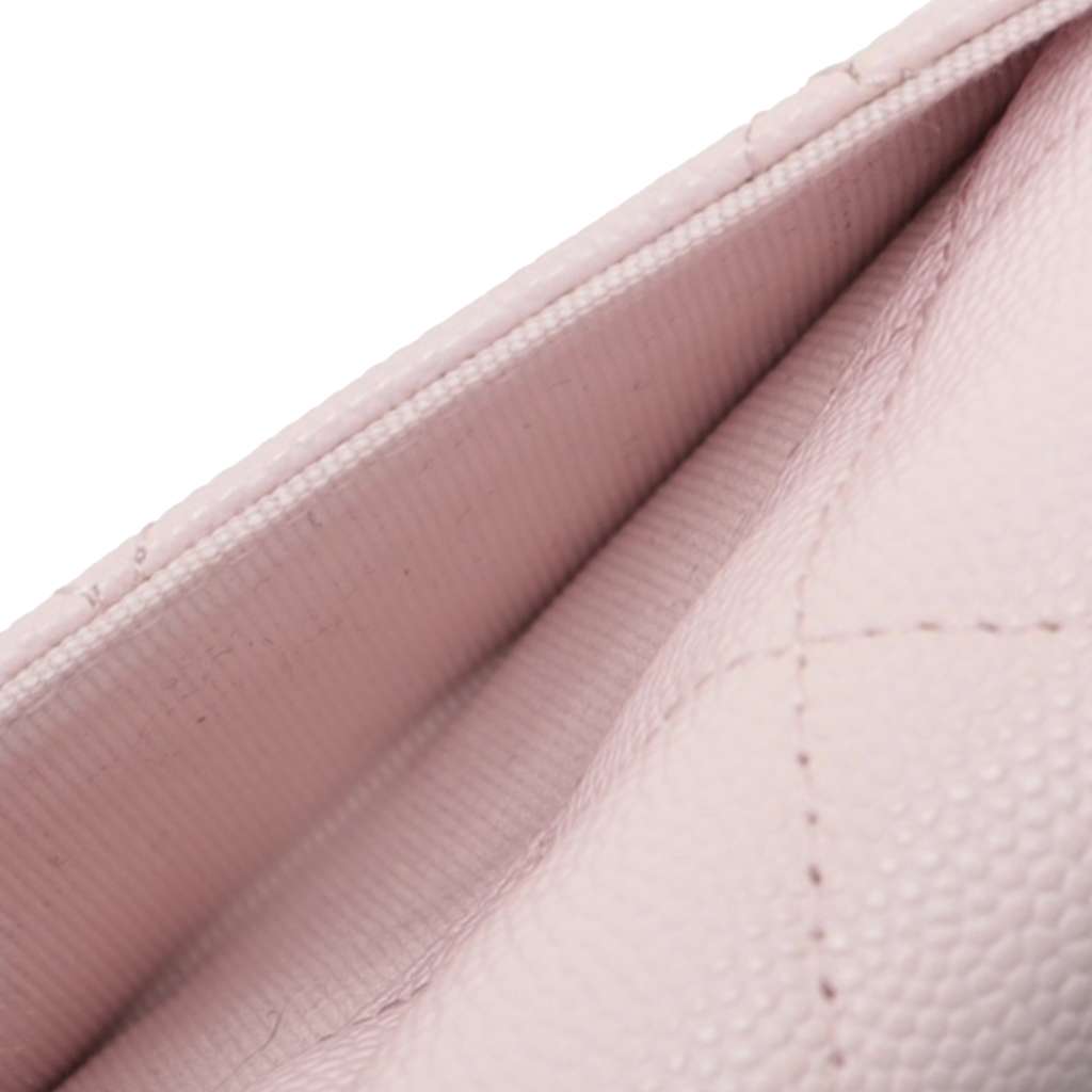 Chanel CC Quilted Caviar Flap Card Holder on Chain - Detail 1