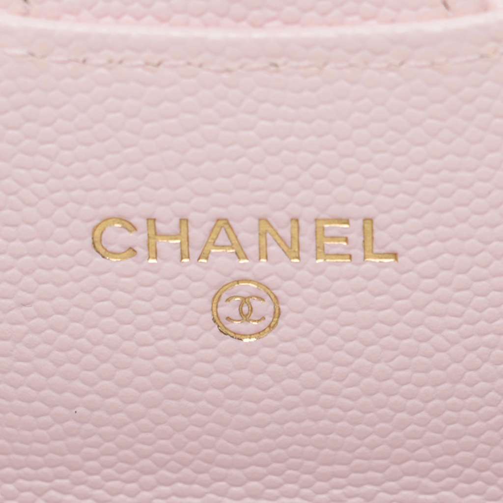 Chanel CC Quilted Caviar Flap Card Holder on Chain - Detail 2