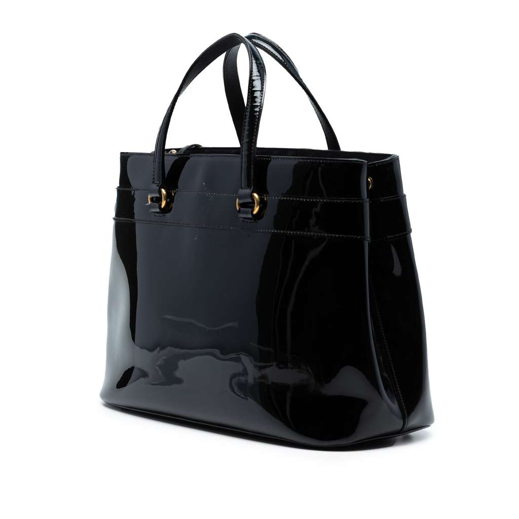 Gucci Patent Bright Bit Satchel - Back view