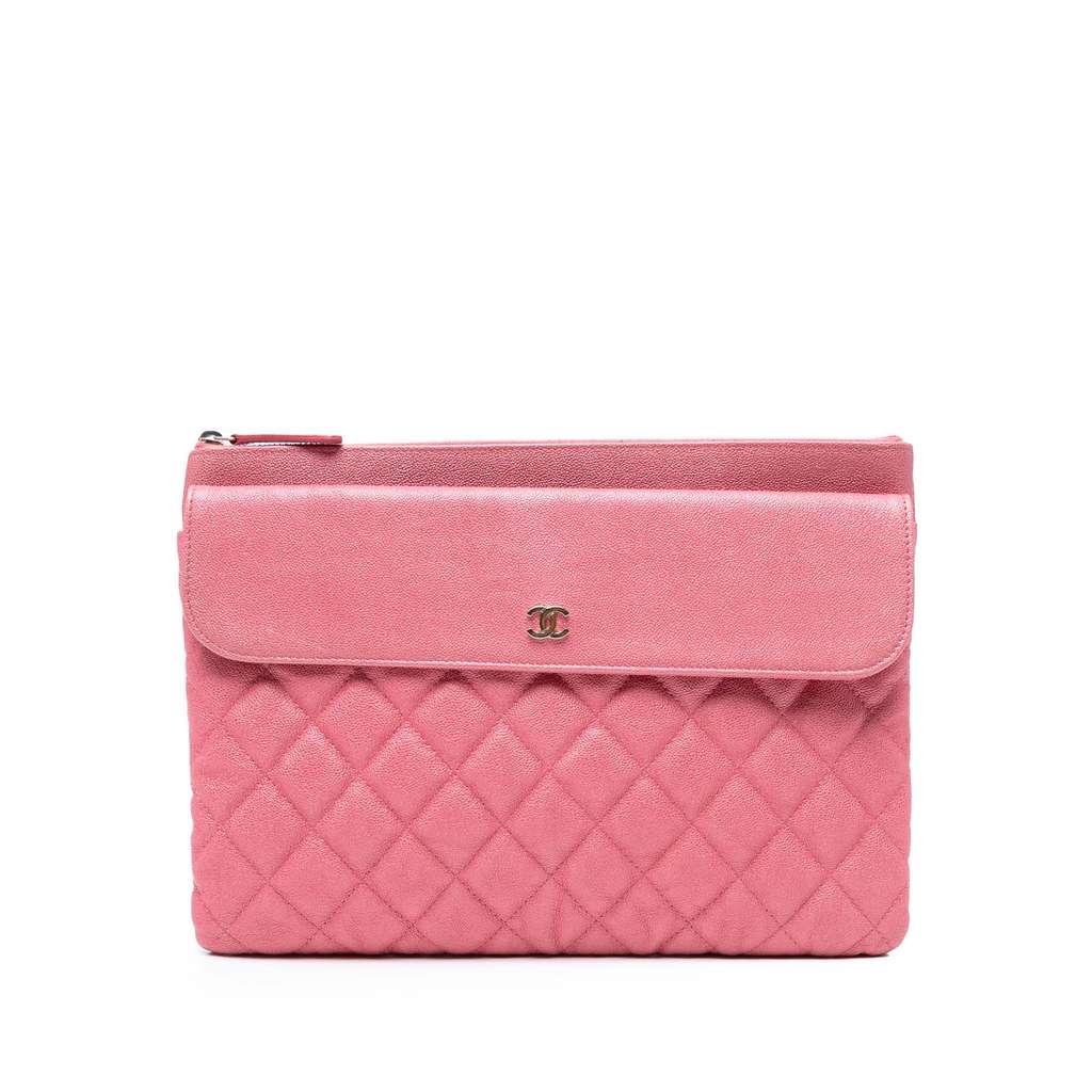 Chanel Medium CC Quilted Caviar Flap Cosmetic Case
