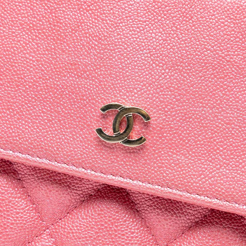 Chanel Medium CC Quilted Caviar Flap Cosmetic Case - Side view