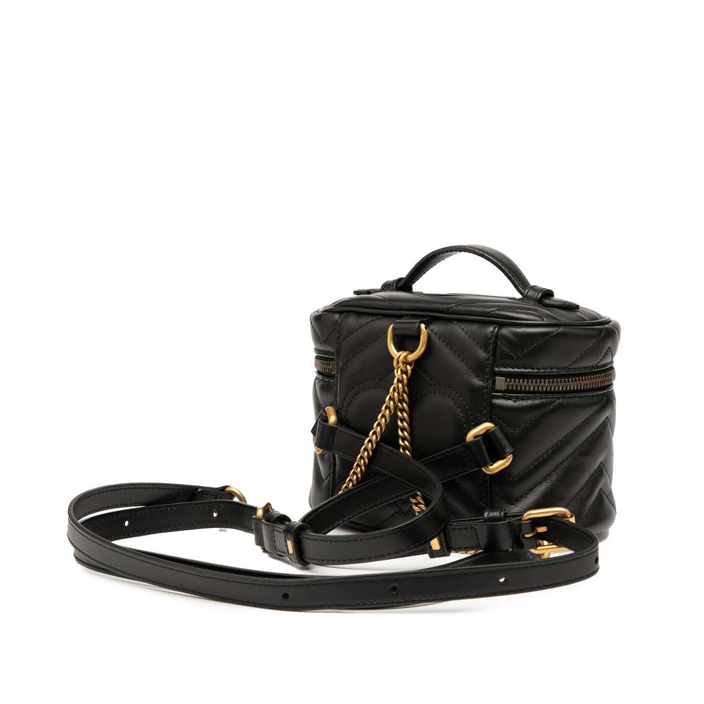 Gucci Mini GG Marmont Matelasse Leather Round Backpack - Back view