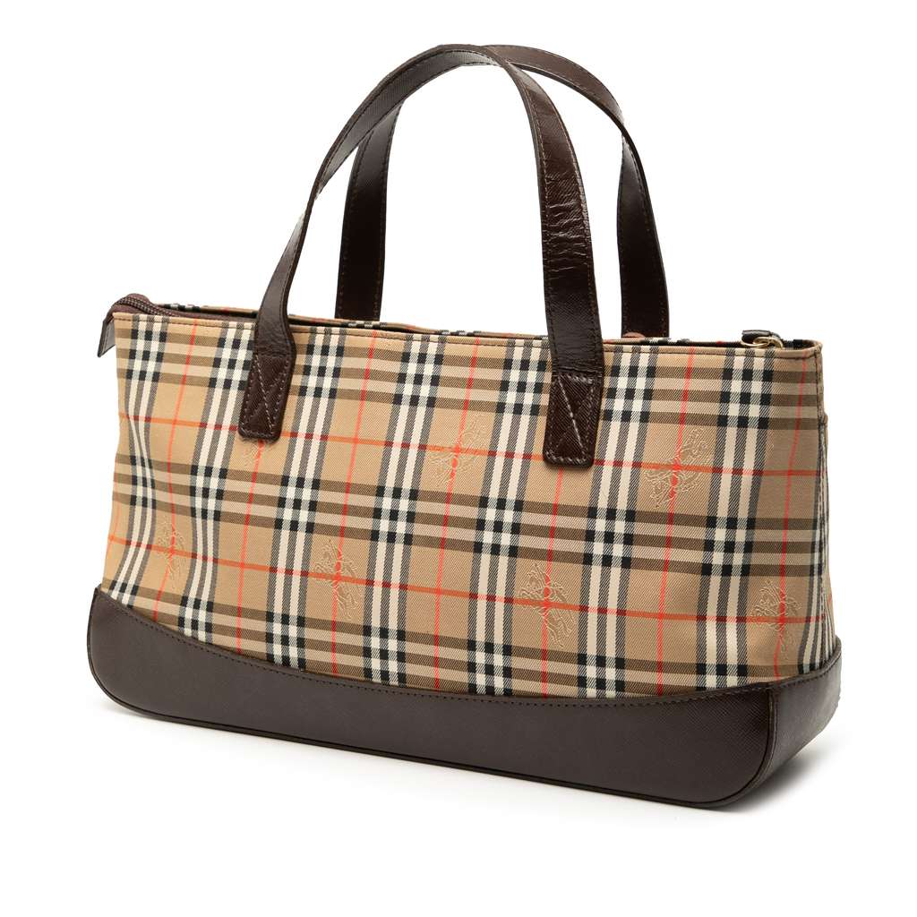 Burberry Haymarket Check Canvas Handbag - Back view