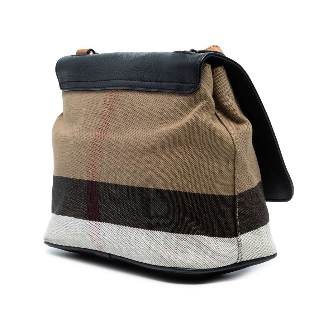Burberry Mega Check Canvas and Grainy Calfskin Shellwood Crossbody - Back view