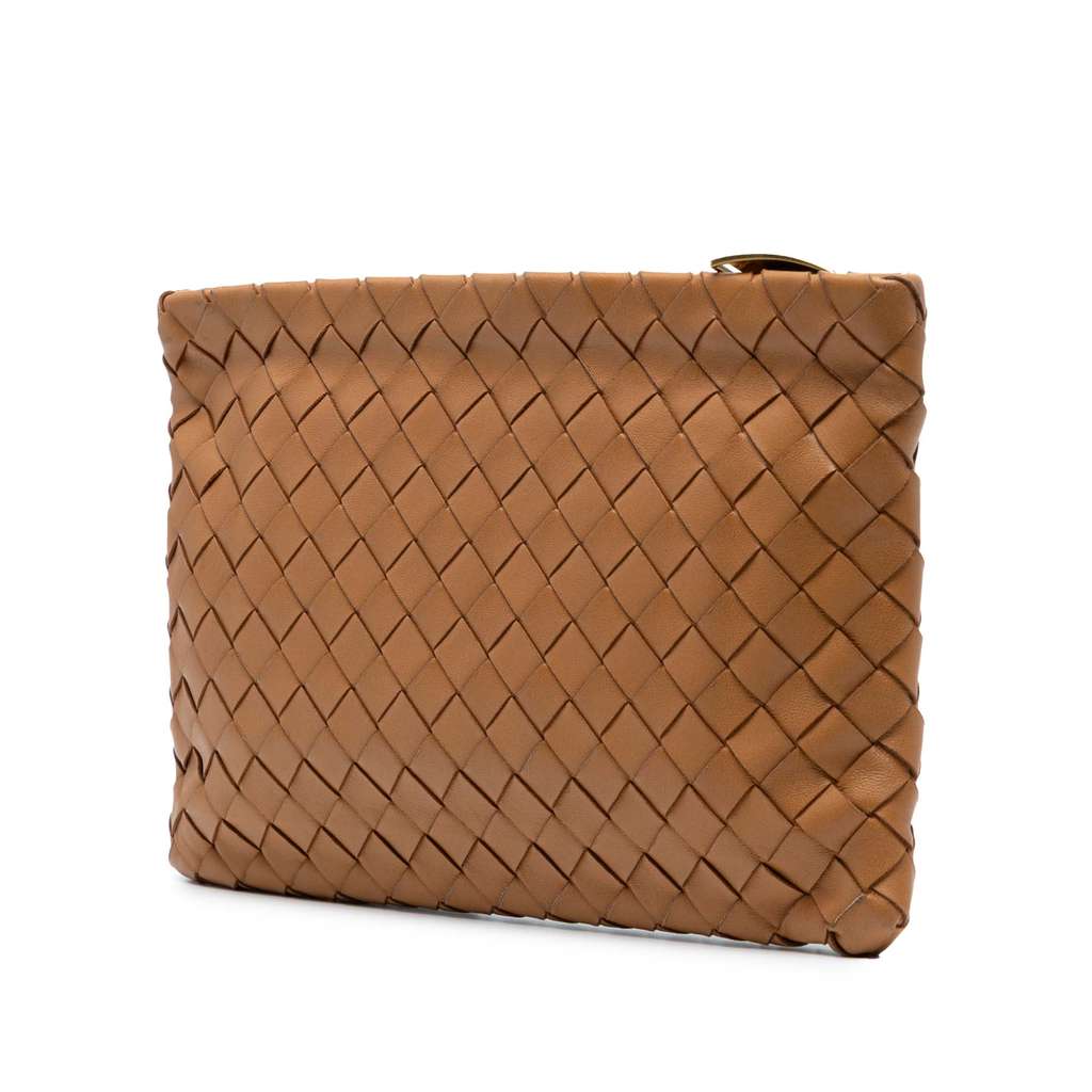Bottega Veneta Large Nappa Intrecciato Flat Zip Pouch - Back view
