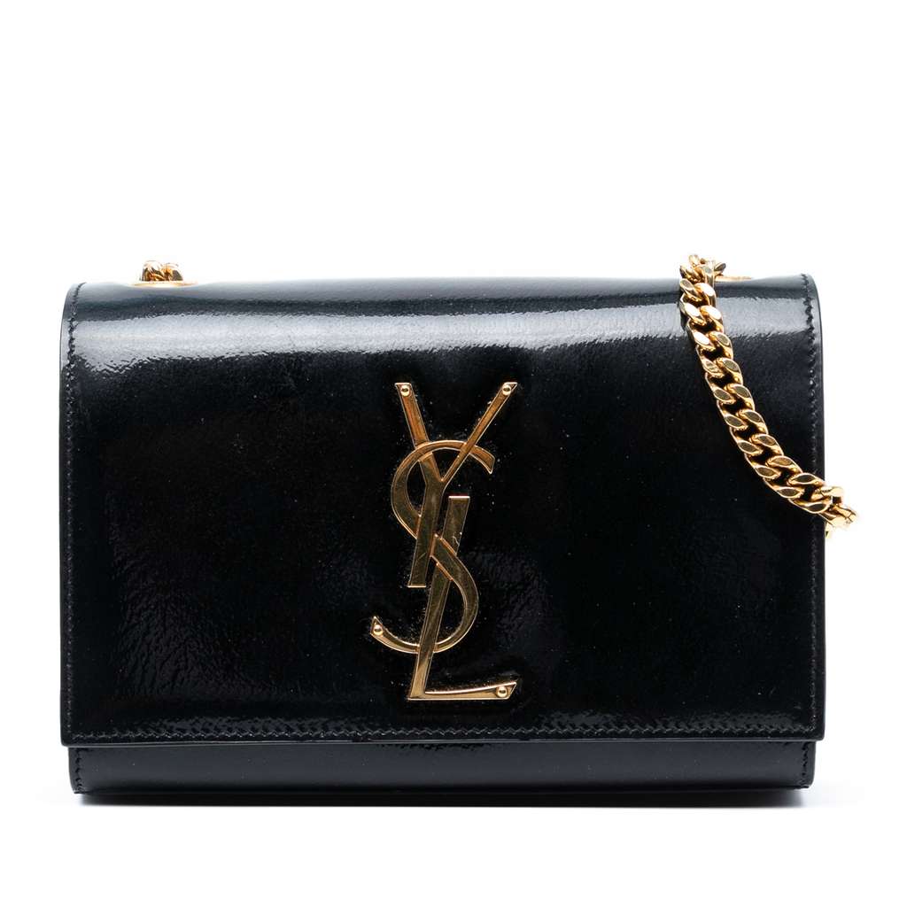 Saint Laurent Small Patent Monogram Kate Crossbody