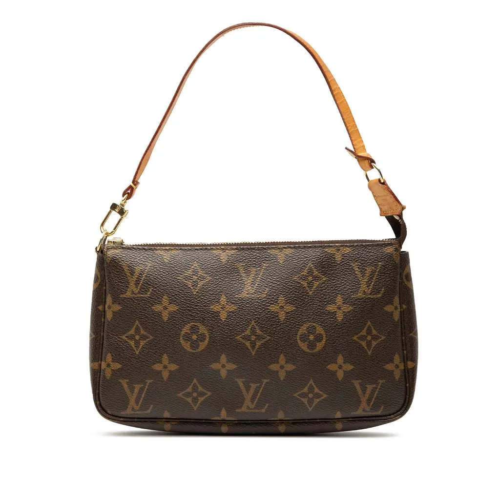 Louis Vuitton Monogram Pochette Accessoires Brown Good - Front View