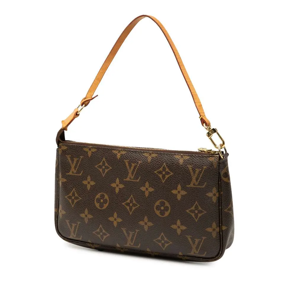Louis Vuitton Monogram Pochette Accessoires Brown Good - Back View