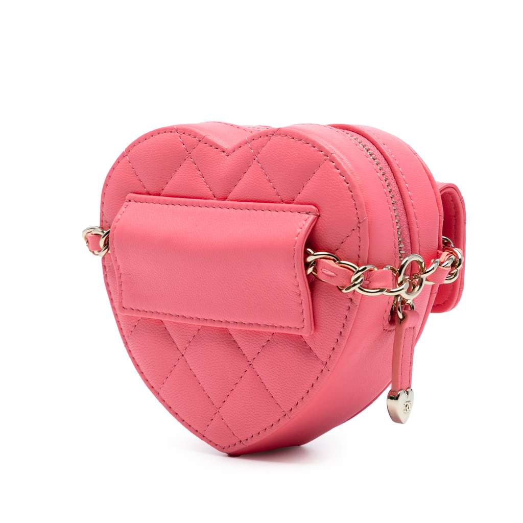 Chanel Mini Lambskin CC in Love Heart Crossbody - Back view