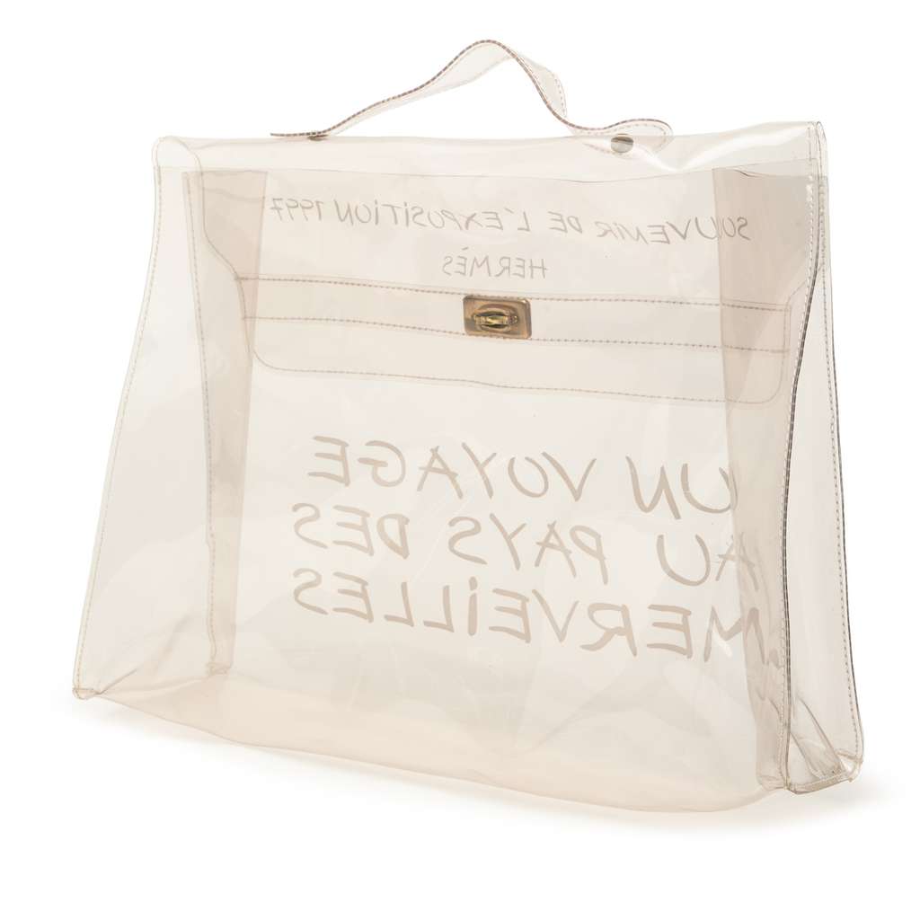 Hermès Vinyl Souvenir De L Exposition Kelly Handbag - Back view