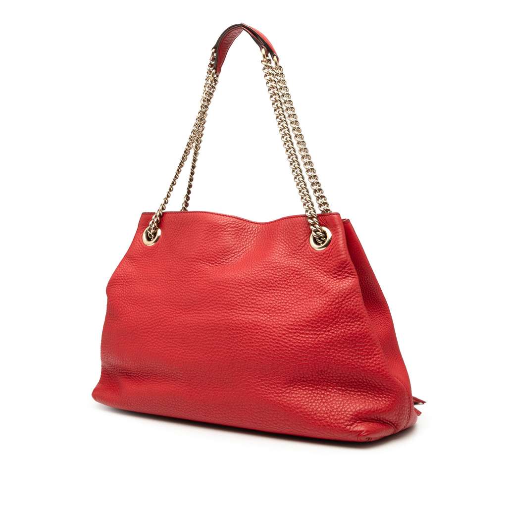 Gucci Medium Leather Soho Chain Tote - Back view