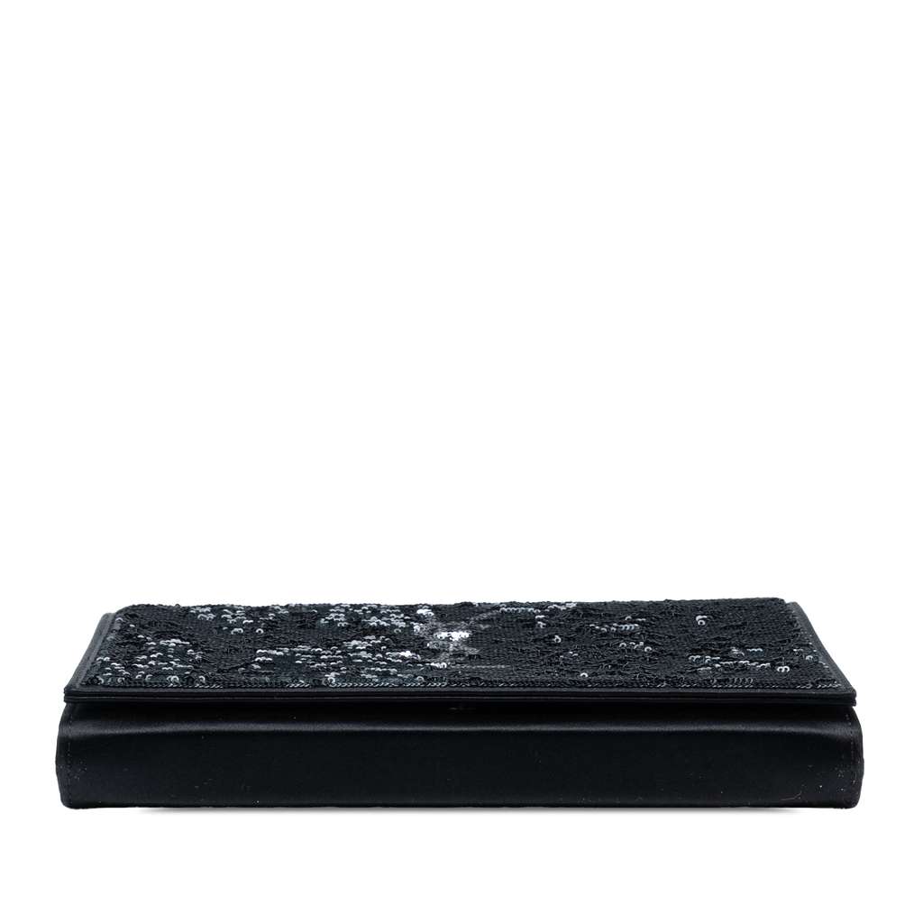 Saint Laurent Sequin Monogram Kate Wallet on Chain - Image 6