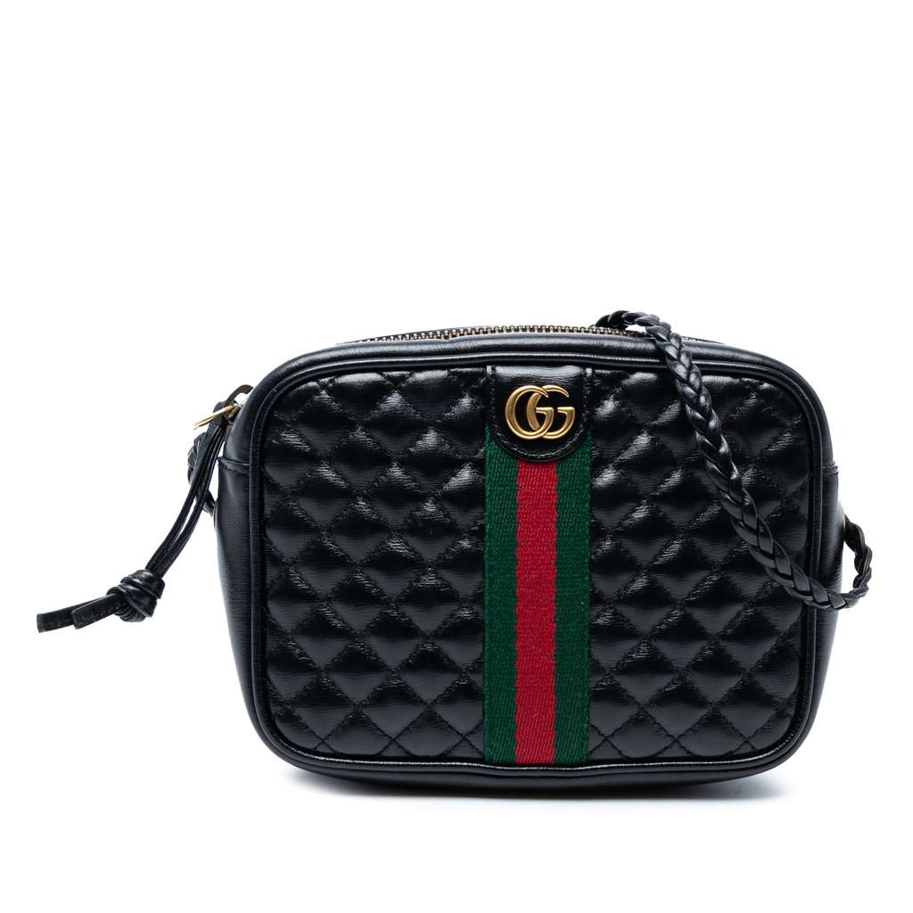 Gucci Mini Quilted Leather Web Trapuntata Crossbody