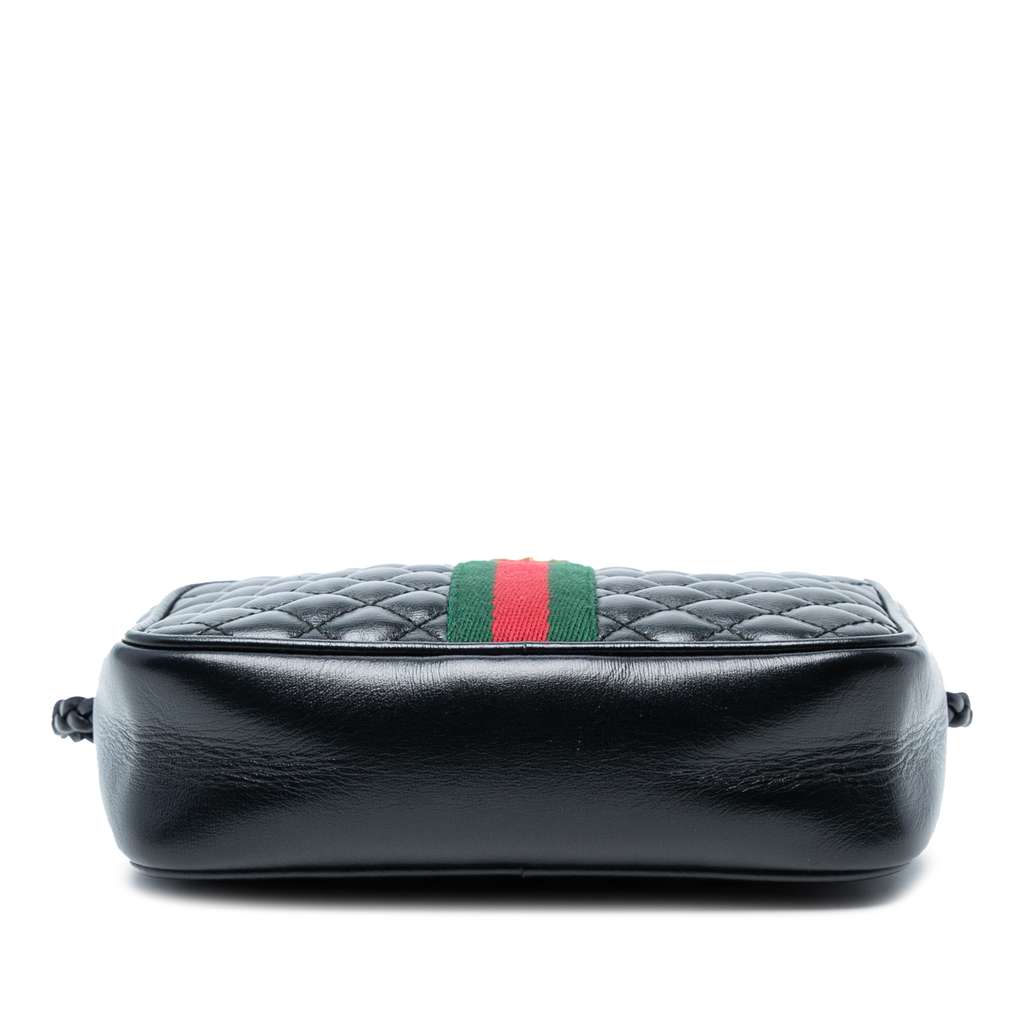 Gucci Mini Quilted Leather Web Trapuntata Crossbody - Image 6
