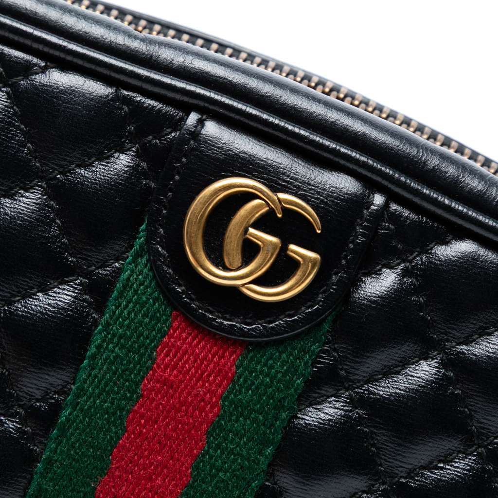 Gucci Mini Quilted Leather Web Trapuntata Crossbody - Side view