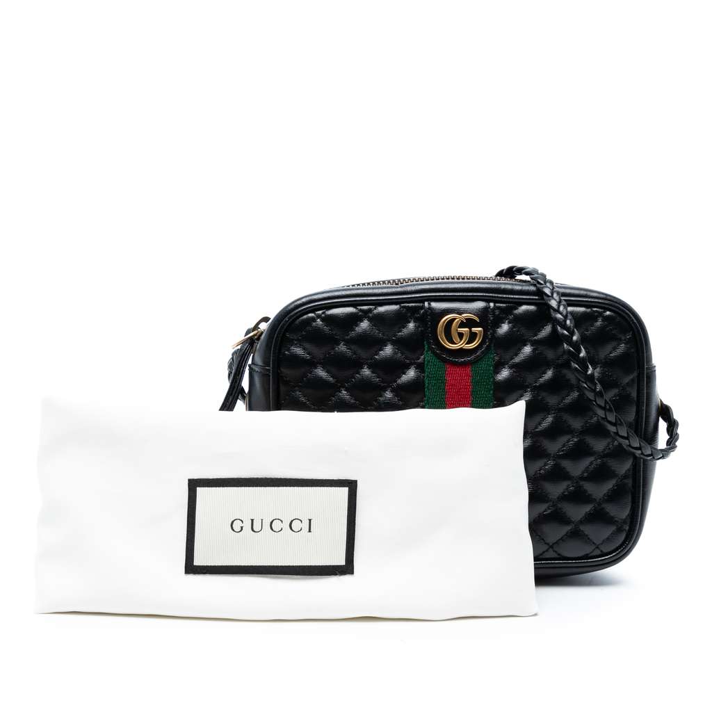 Gucci Mini Quilted Leather Web Trapuntata Crossbody - Image 10
