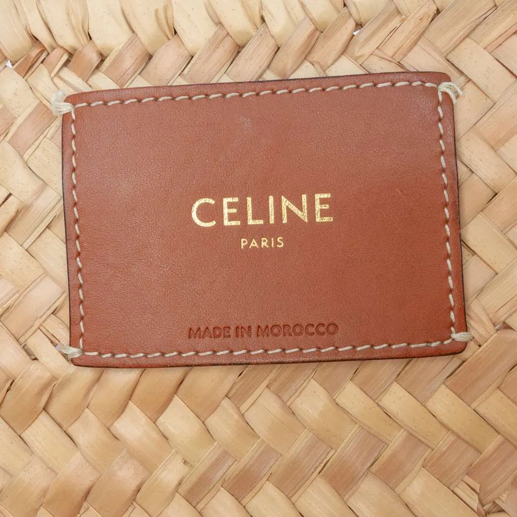 Celine Large Raffia Cuir Triomphe Classic Panier Tote Brown Very good - Box View