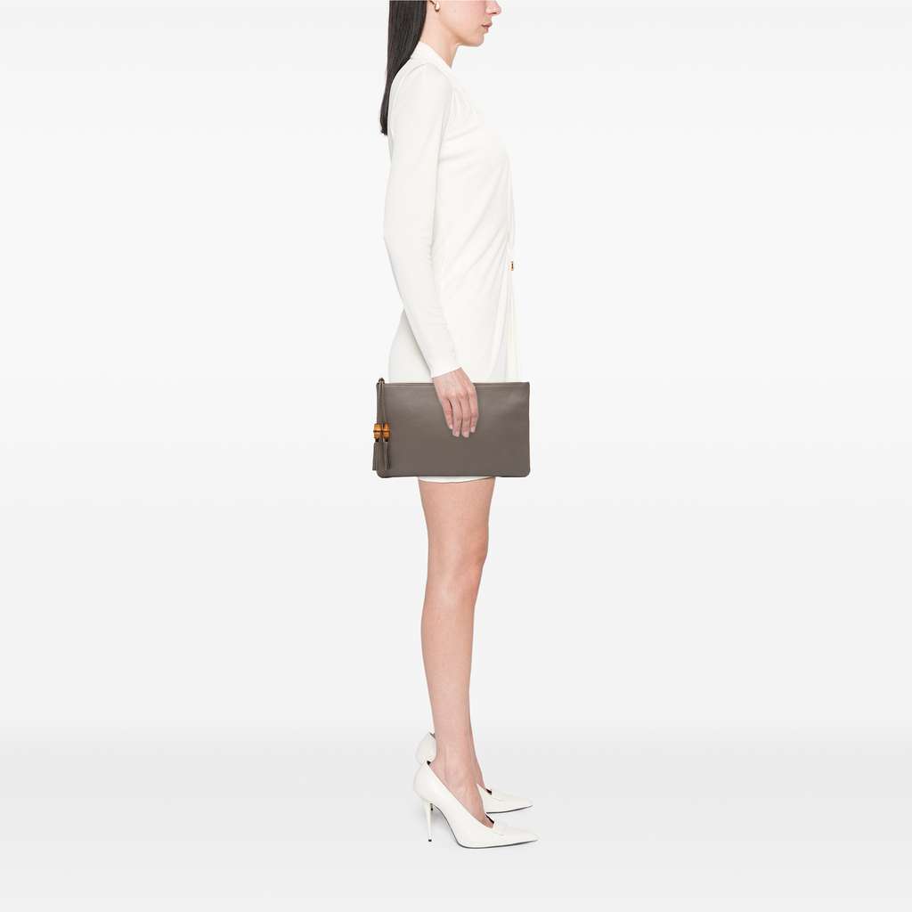 Gucci Calfskin Bamboo Tassel Clutch - Image 13