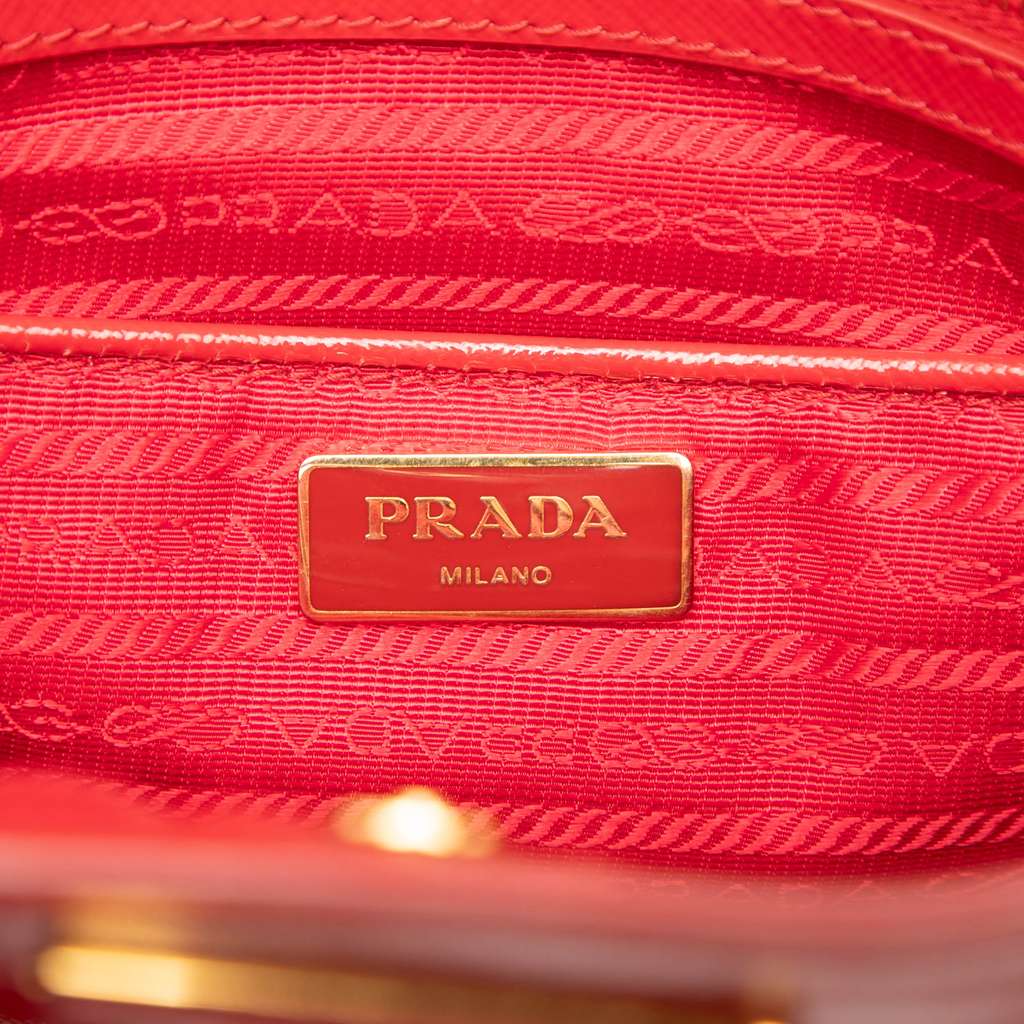 Prada Large Saffiano Vernice Galleria Satchel - Side view
