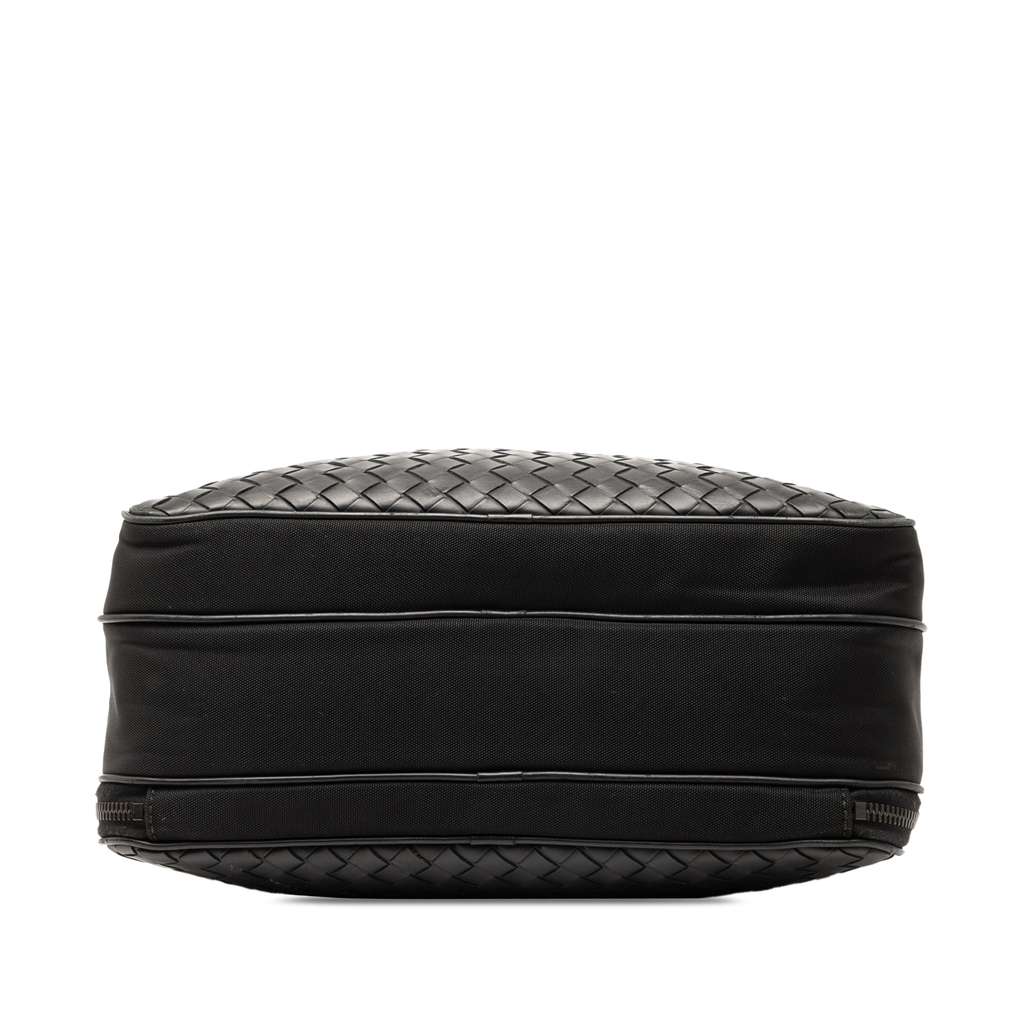 Bottega Veneta Nappa Intrecciato Trimmed Canvas Messenger Bag - Image 6