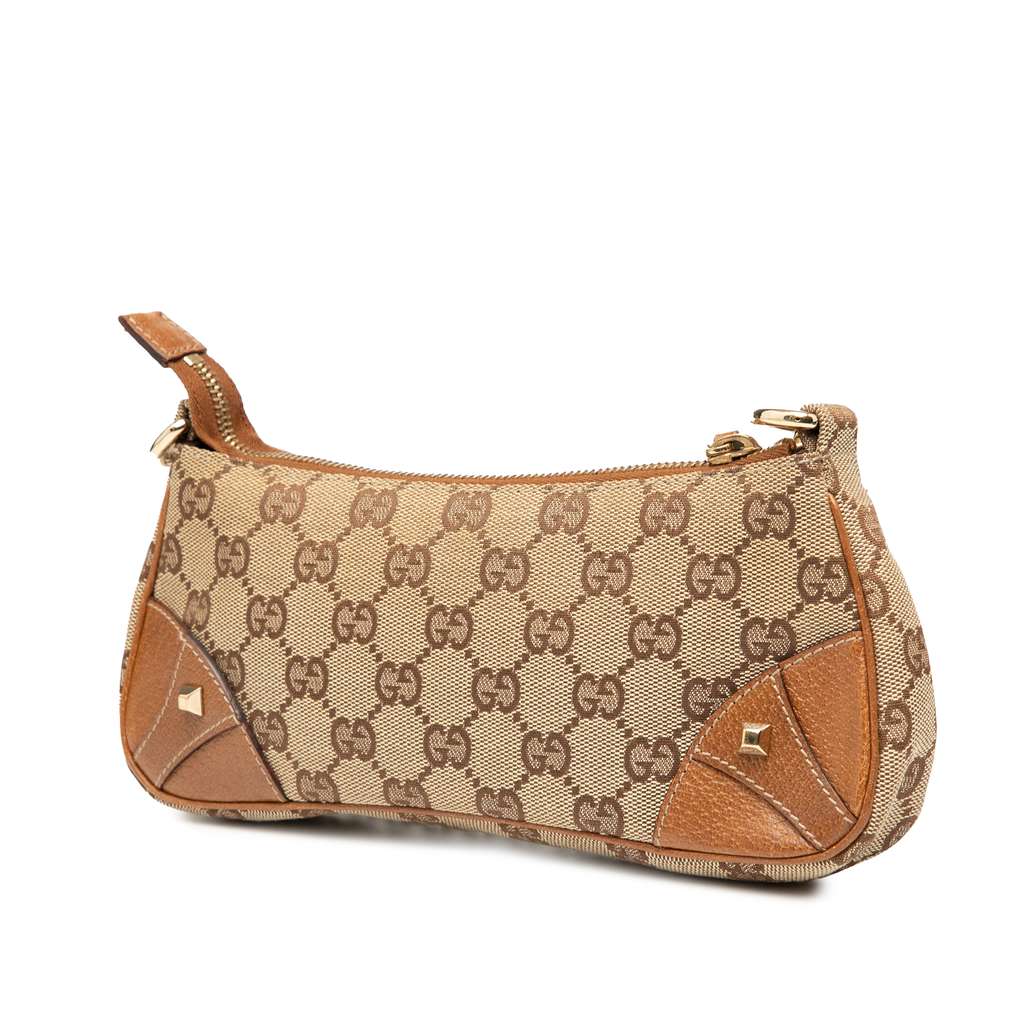 Gucci GG Canvas Nailhead Shoulder Bag - Back view