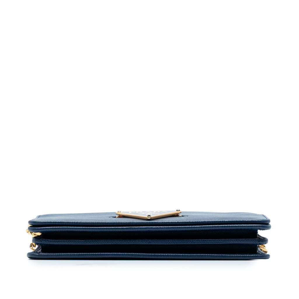 Prada Saffiano Lux Flip Lock Wallet on Chain - Image 6